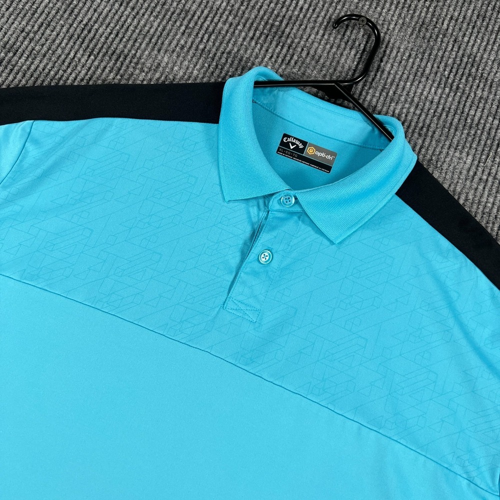 Callaway Polo Shirt Mens Large Blue Short Sleeve Golf Performance Casual